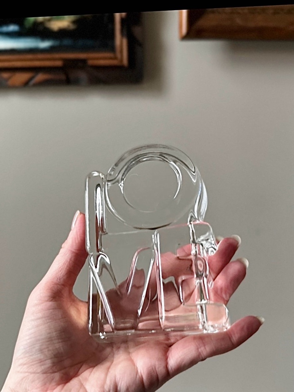 Glass Art Sculpture Paperweight “LOVE” Tiara Exclusives Lead Crystal Glass